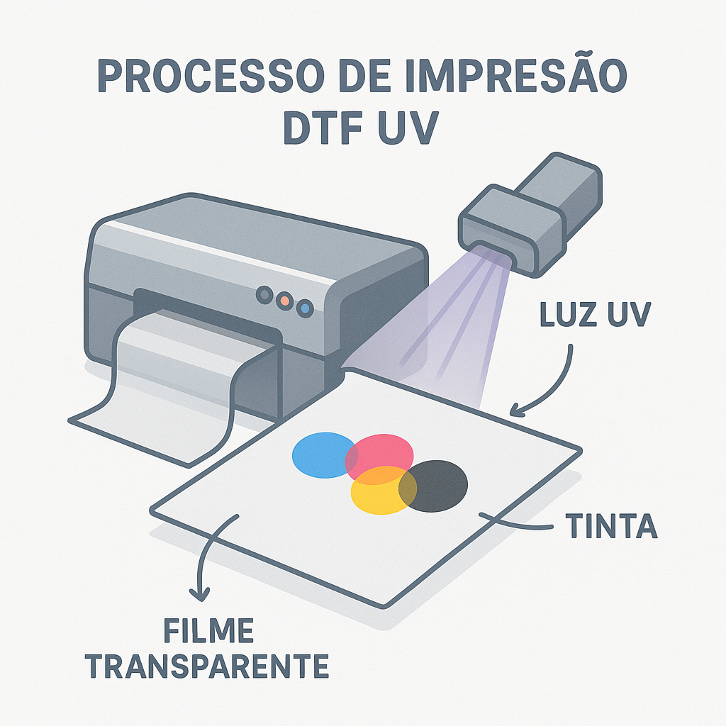 Desenho de impressora DTF UV