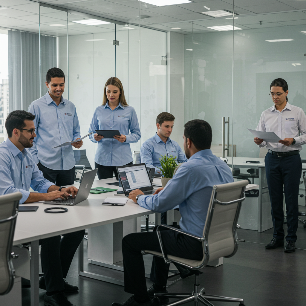 Equipe trabalhando em um escritório